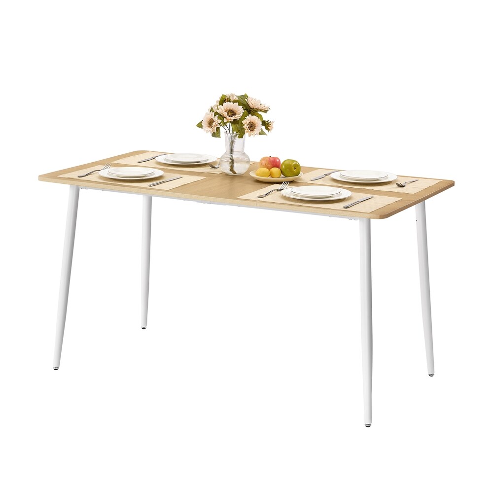 Spisebord med metallben 140 x 75 cm – Eik / Rektangulært kjøkkenbord / Spisebord med metallramme