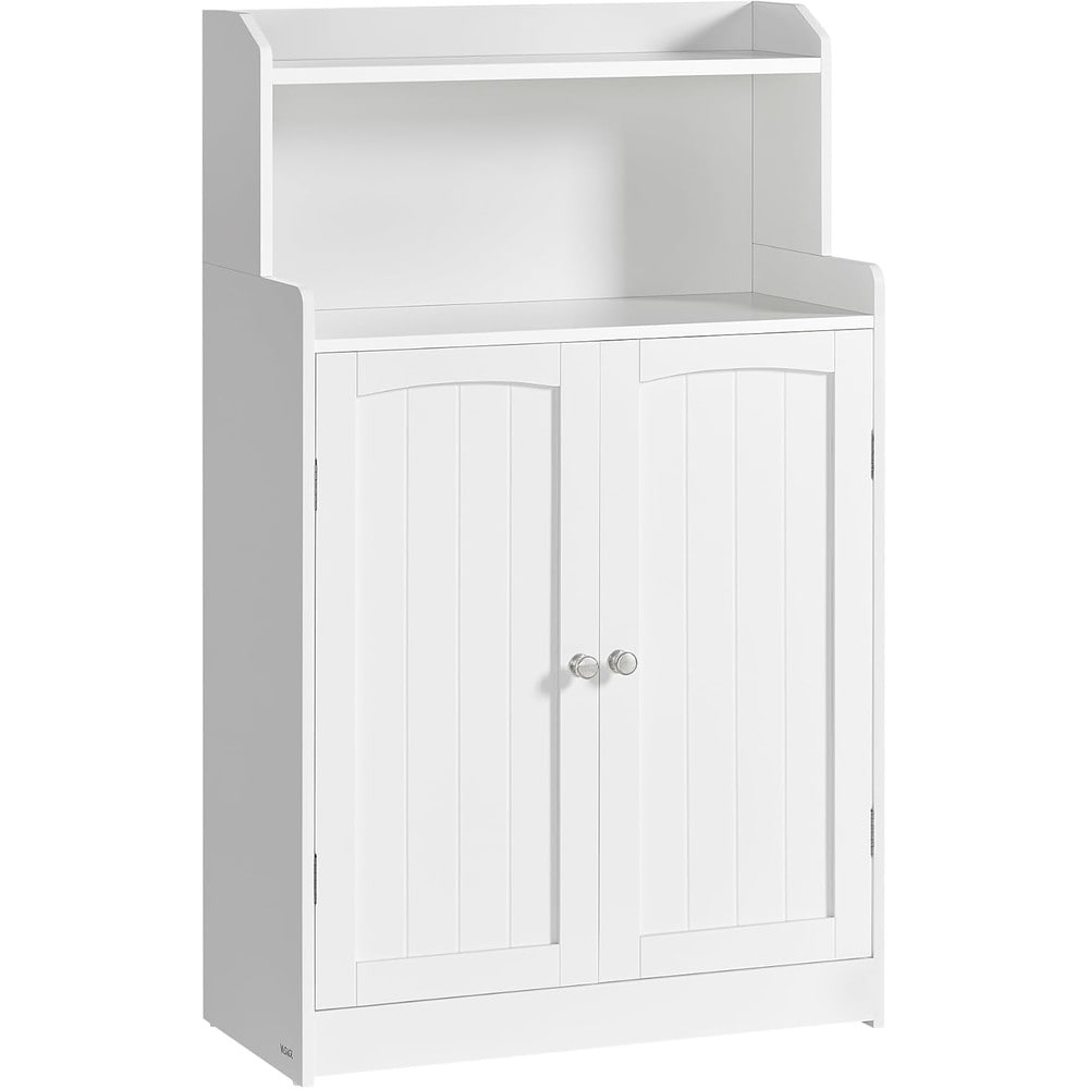 Oppbevaringsskap med 2 dører, 60 x 30 x 100 cm – Hvit / Badeskap med hyller / Frittstående skap