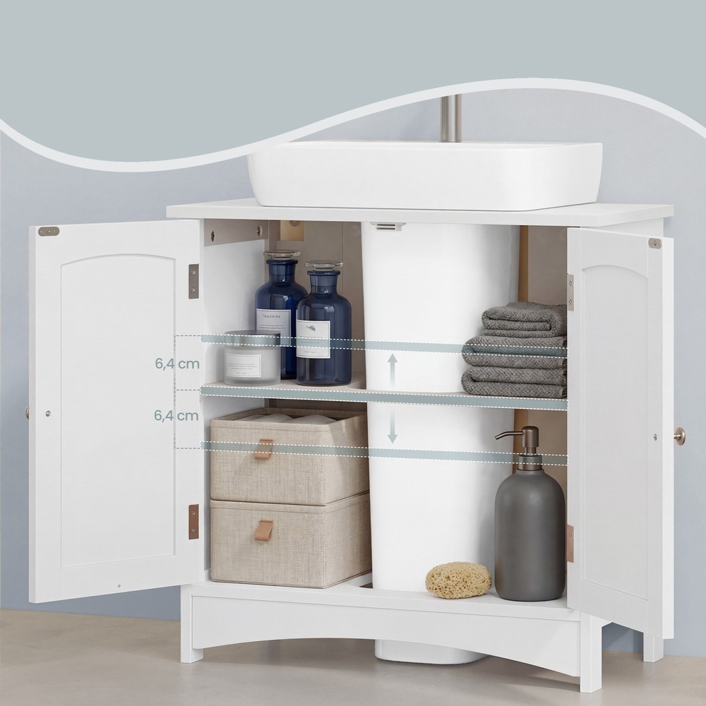 Underskap til servant med 2 dører, 60 x 30 x 60 cm – Hvit / Servantskap / Badeskaps