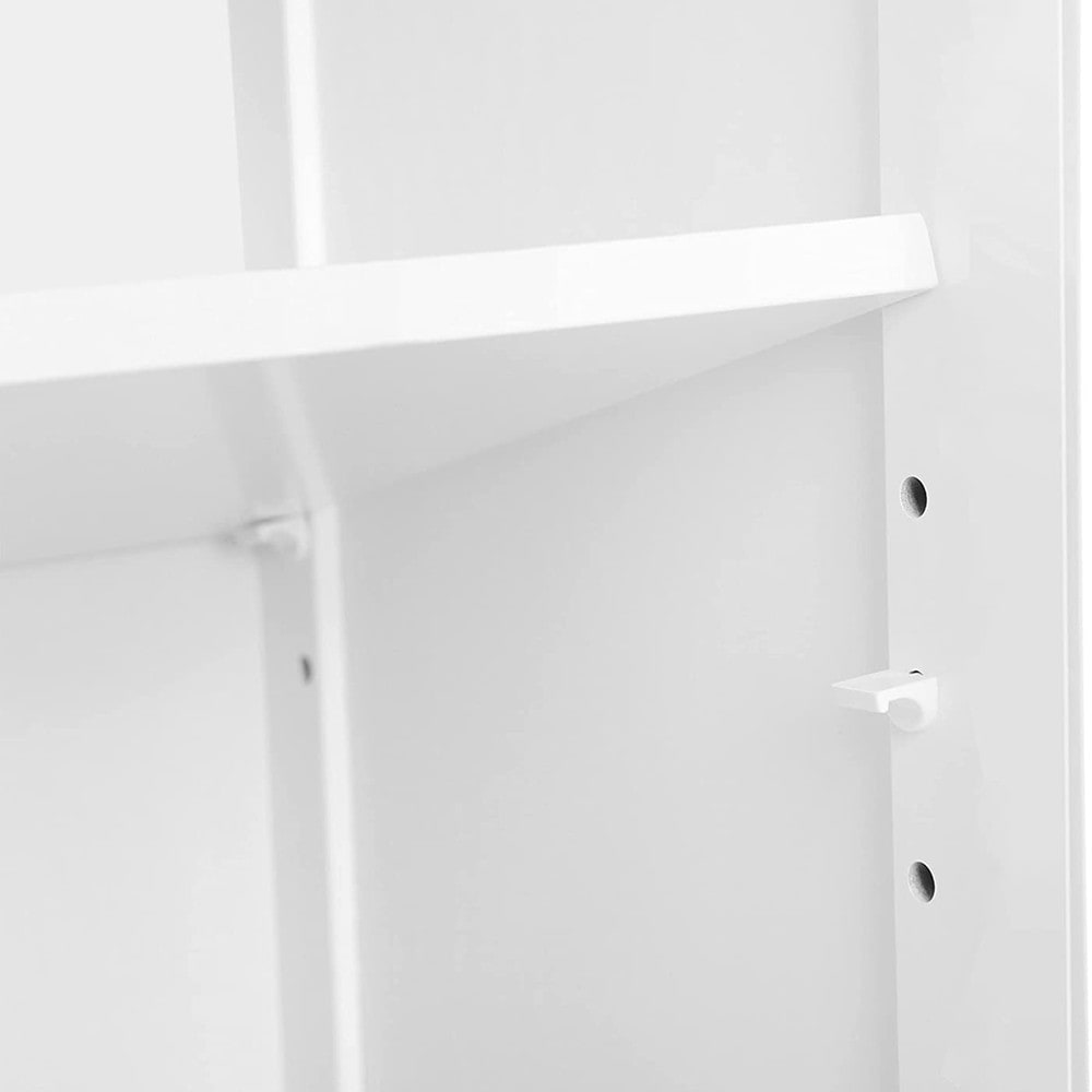 Oppbevaringsskap med 2 lamelldører, 60 x 30 x 80 cm – Hvit / Badeskap / Lamellskap i MDF