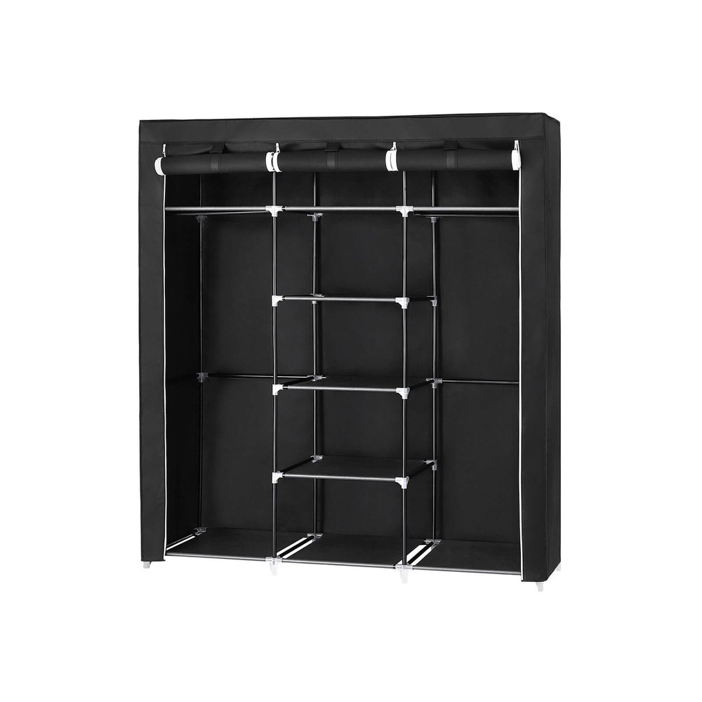 Garderobeskap med 2 klesstenger 150x45x175 cm – Svart / Garderobeskap / Klesoppbevaring