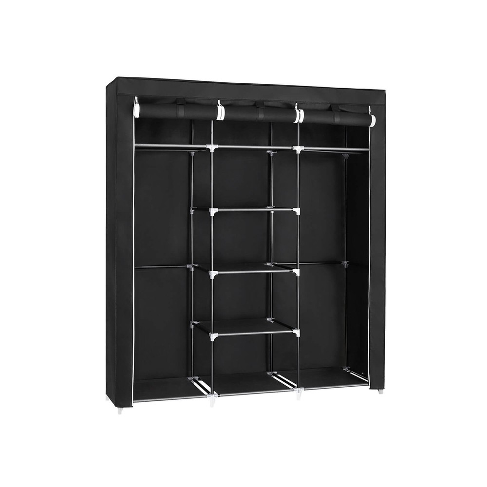 Garderobeskap med 2 klesstenger 150x45x175 cm – Svart / Garderobeskap / Klesoppbevaring