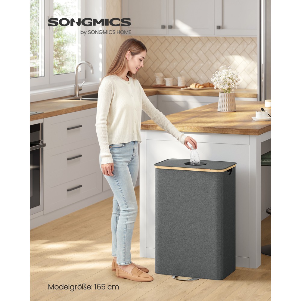 Sorteringsbeholder for gjenvinning 95 l – Grå–beige – Pantbeholder – Gjenvinningskurv