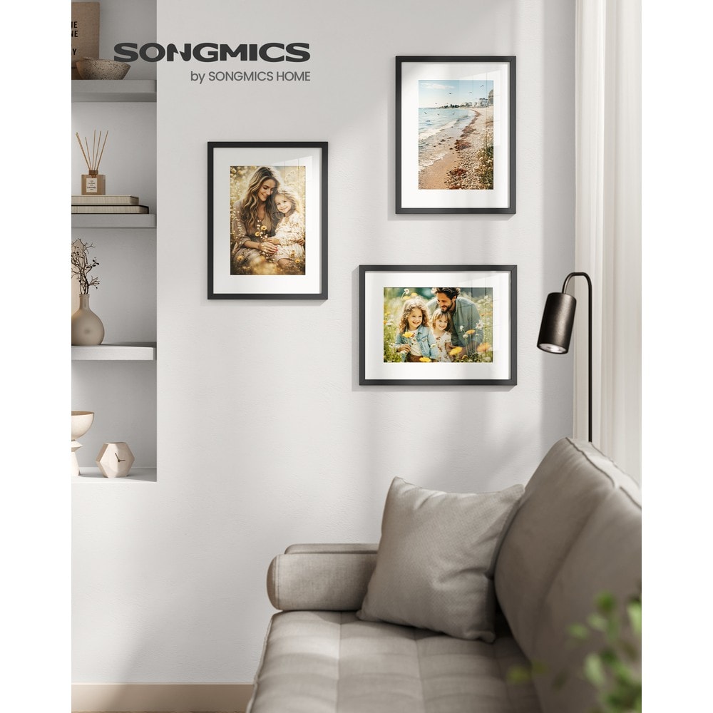 Fotorammer for veggmontering, 3-pakning – Svart / Bilderammer med passepartout / Bilderammer