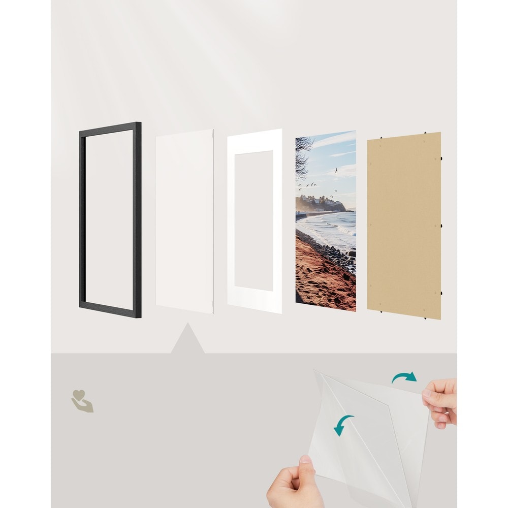 Fotorammer for veggmontering, 3-pakning – Svart / Bilderammer med passepartout / Bilderammer