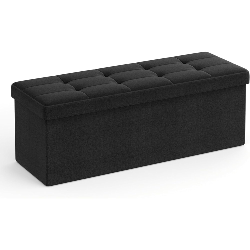 Sammenleggbar benk med oppbevaringsplass, 110 cm – Svart / Oppbevaringsbenk / Oppbevaringskrakk
