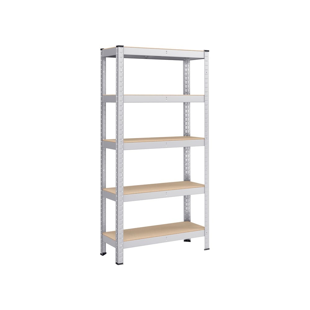 Stålhyllestativ med 5 hyller, 75 x 30 x 150 cm – Sølv / Lagerhylle / Oppbevaringshylle