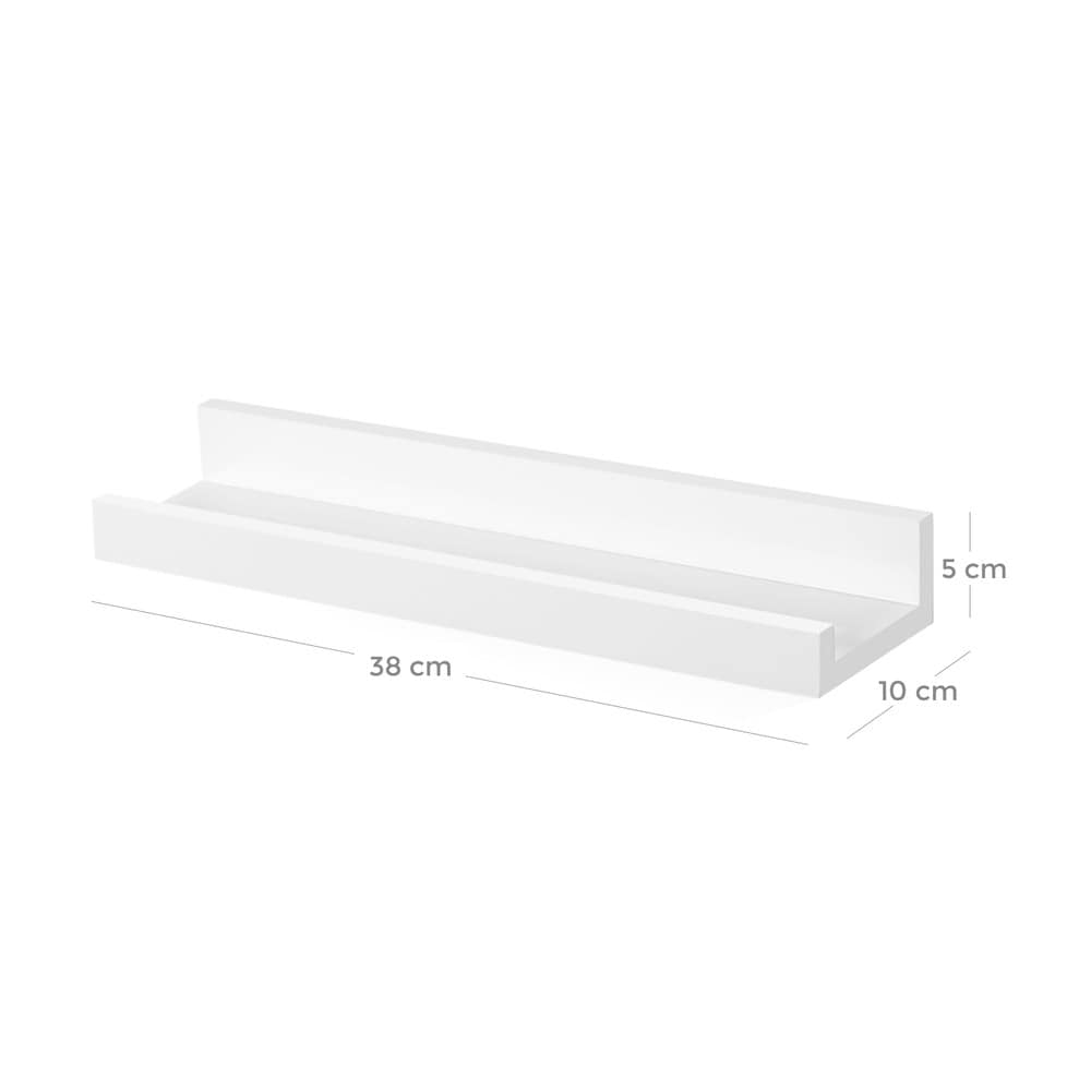 Hengende vegghyller til bilder og bøker, 38 cm, 3-pakning – Hvit / Bildehyller / Vegghyllesett