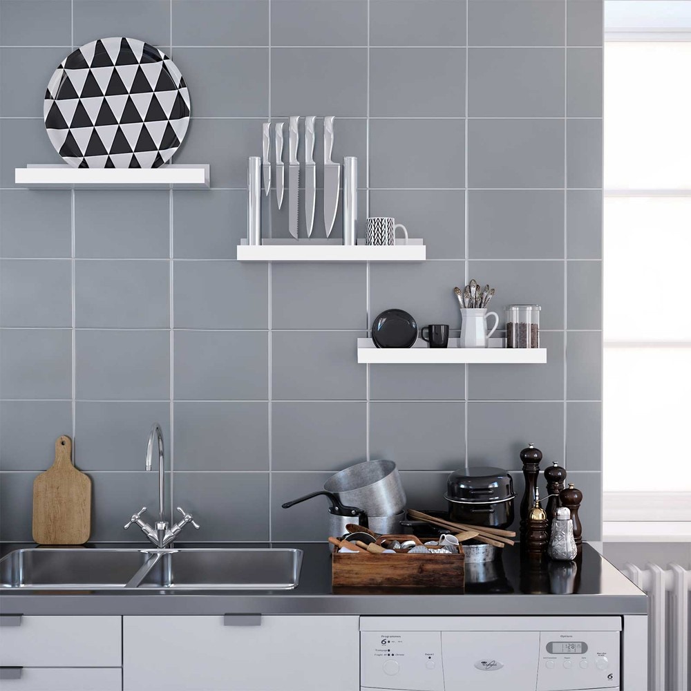 Hengende vegghyller til bilder og bøker, 38 cm, 3-pakning – Hvit / Bildehyller / Vegghyllesett