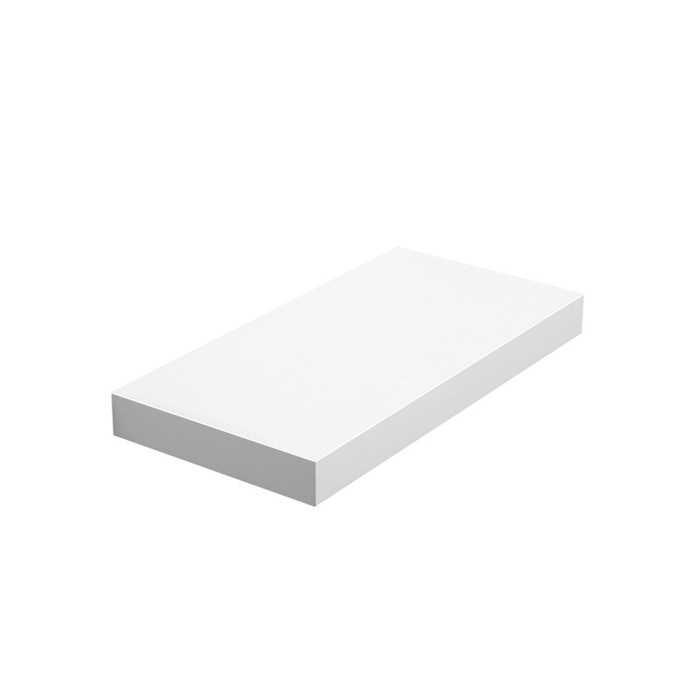 Hengende vegghylle 40 x 20 cm – Hvit / Vegghylle med skjult feste / Dekorativ hylle i MDF