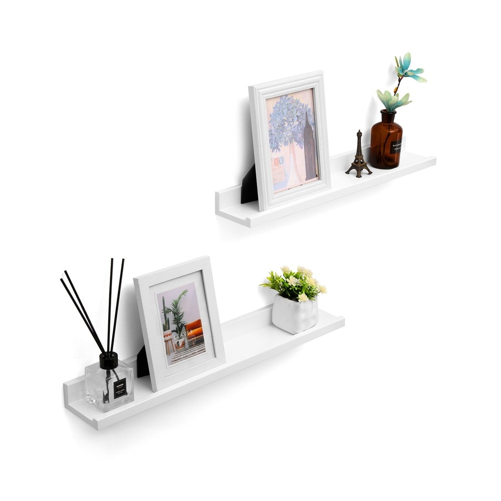 Hengende vegghyller til bilder og bøker, 60 cm, 2-pakning – Hvit / Bilderammer / Bilderhyller