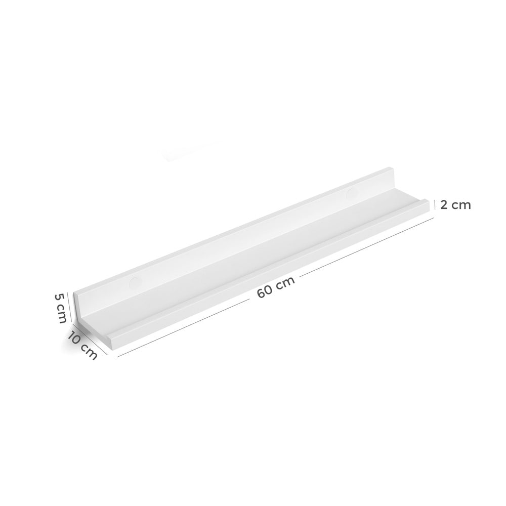 Hengende vegghyller til bilder og bøker, 60 cm, 2-pakning – Hvit / Bilderammer / Bilderhyller