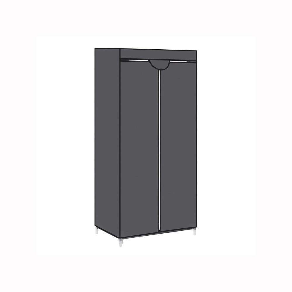 Klesskap med klesstang og hyller 75x45x160 cm – Grå / Klesskap / Oppbevaringsskap