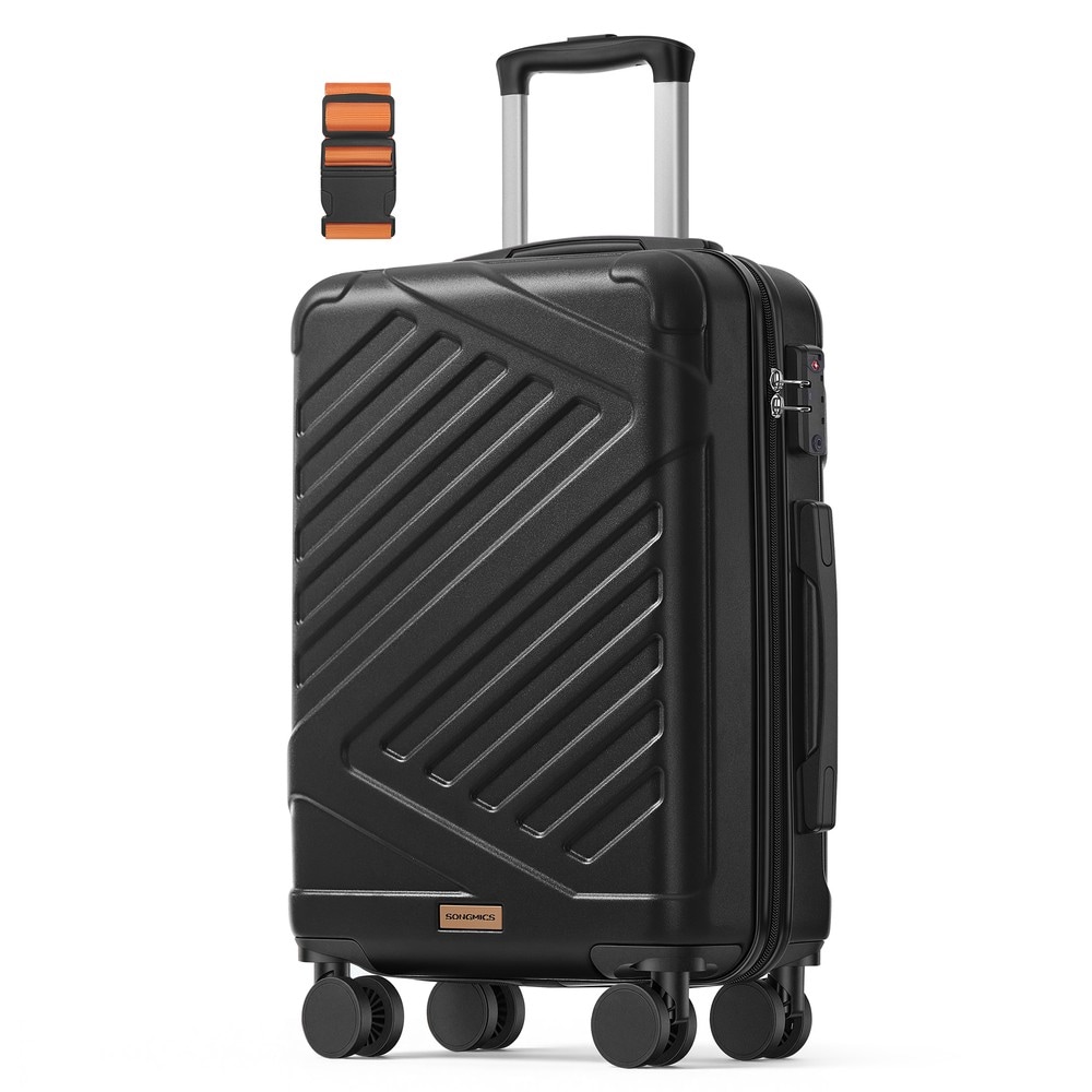 Reisekoffert med hardt skall og TSA-lås, 55 cm – Svart / Håndbagasjekoffert / Reisekoffert med hjul