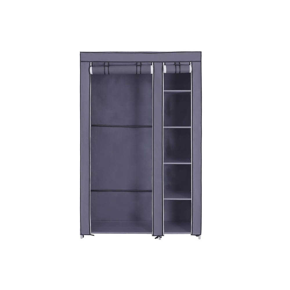 Klesskap med klesstang og hyller 110x45x175 cm – Grå / Klesskap / Klesoppbevaring