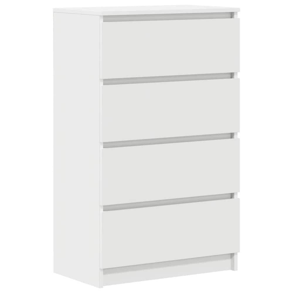 Kommode 60×35×98,5 cm / oppbevaringskommode med 4 skuffer / skuffeoppbevaring – Hvit