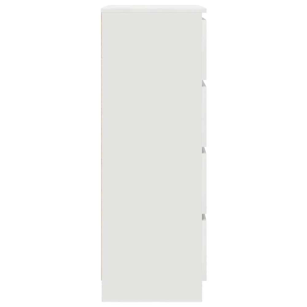 Kommode 60×35×98,5 cm / oppbevaringskommode med 4 skuffer / skuffeoppbevaring – Hvit