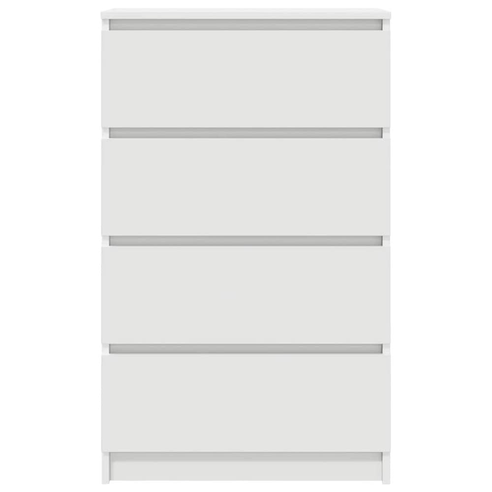 Kommode 60×35×98,5 cm / oppbevaringskommode med 4 skuffer / skuffeoppbevaring – Hvit