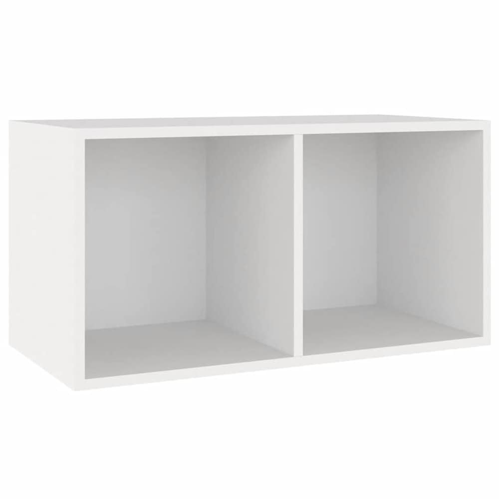 Vinylhylle 71×34×36 cm / hylle med 2 rom for LP-plater / plateoppbevaring – Hvit