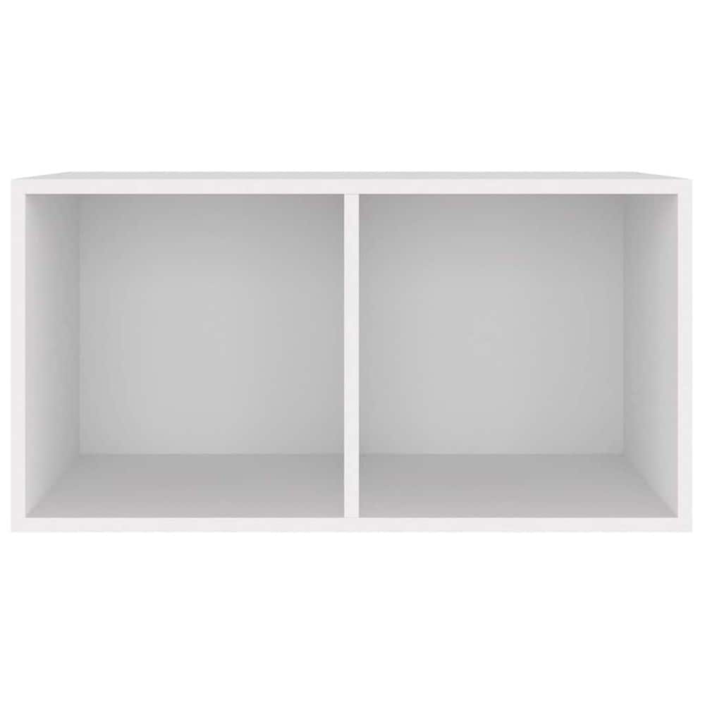 Vinylhylle 71×34×36 cm / hylle med 2 rom for LP-plater / plateoppbevaring – Hvit