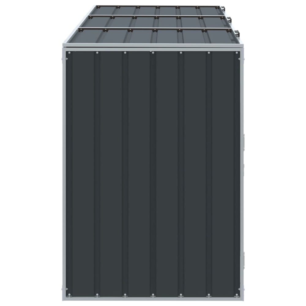 Søppelkasseskjul for 3 beholdere 216×81×115 cm / oppbevaring / beskyttelse for 240 L beholdere