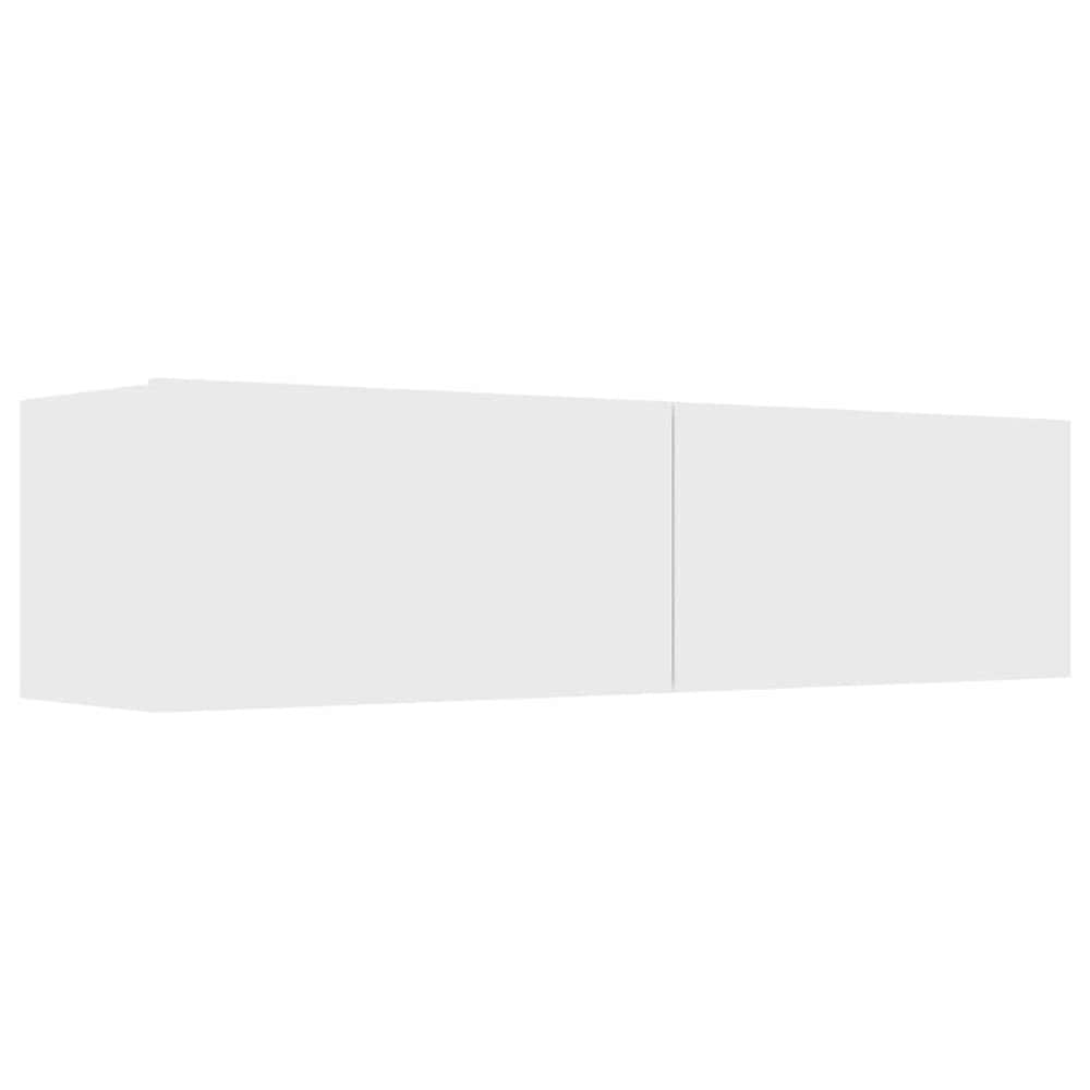 Vegghengt TV-benk 120×30×30 cm / TV-møbel med 2 nedfellbare luker / mediebenk – Hvit