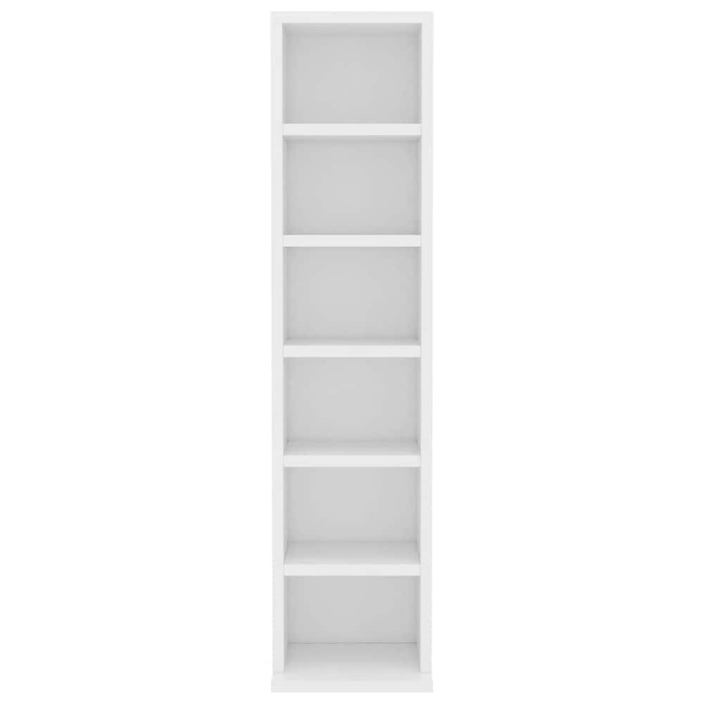 CD-hylle 21×20×88 cm / mediehylle med 6 åpne rom / oppbevaring for CD-plater – Hvit