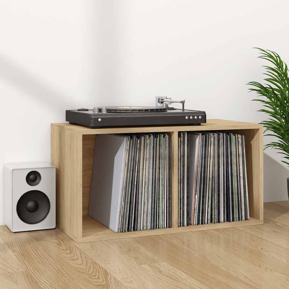 Oppbevaringsboks for LP-plater 71x34x36 cm – Sonoma-eik / Vinylhylle / Plateoppbevaring