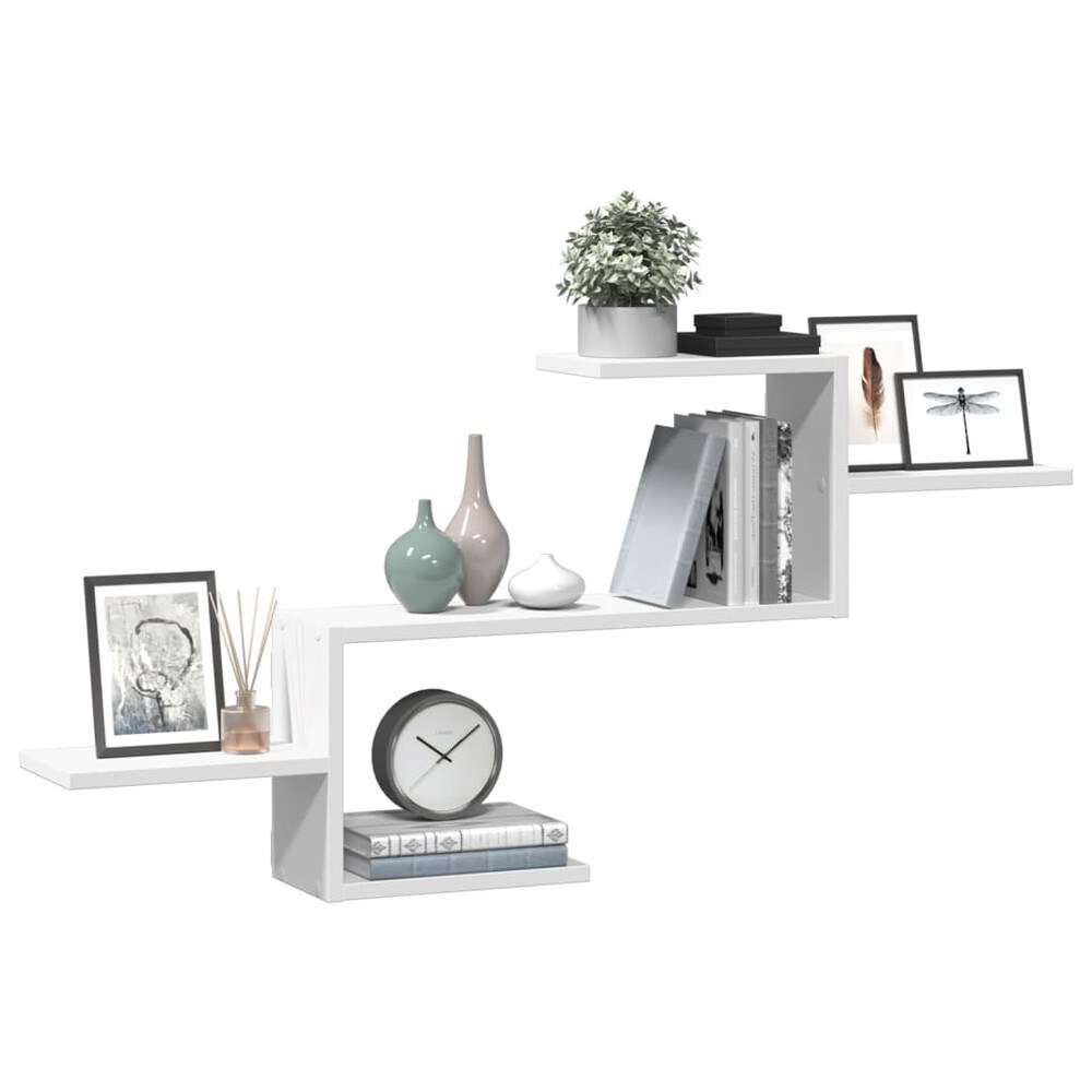 Vegghylle 104×15×49 cm / vegghengt hylle / hylle for veggmontering – Hvit
