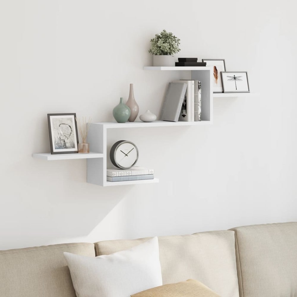 Vegghylle 104×15×49 cm / vegghengt hylle / hylle for veggmontering – Hvit
