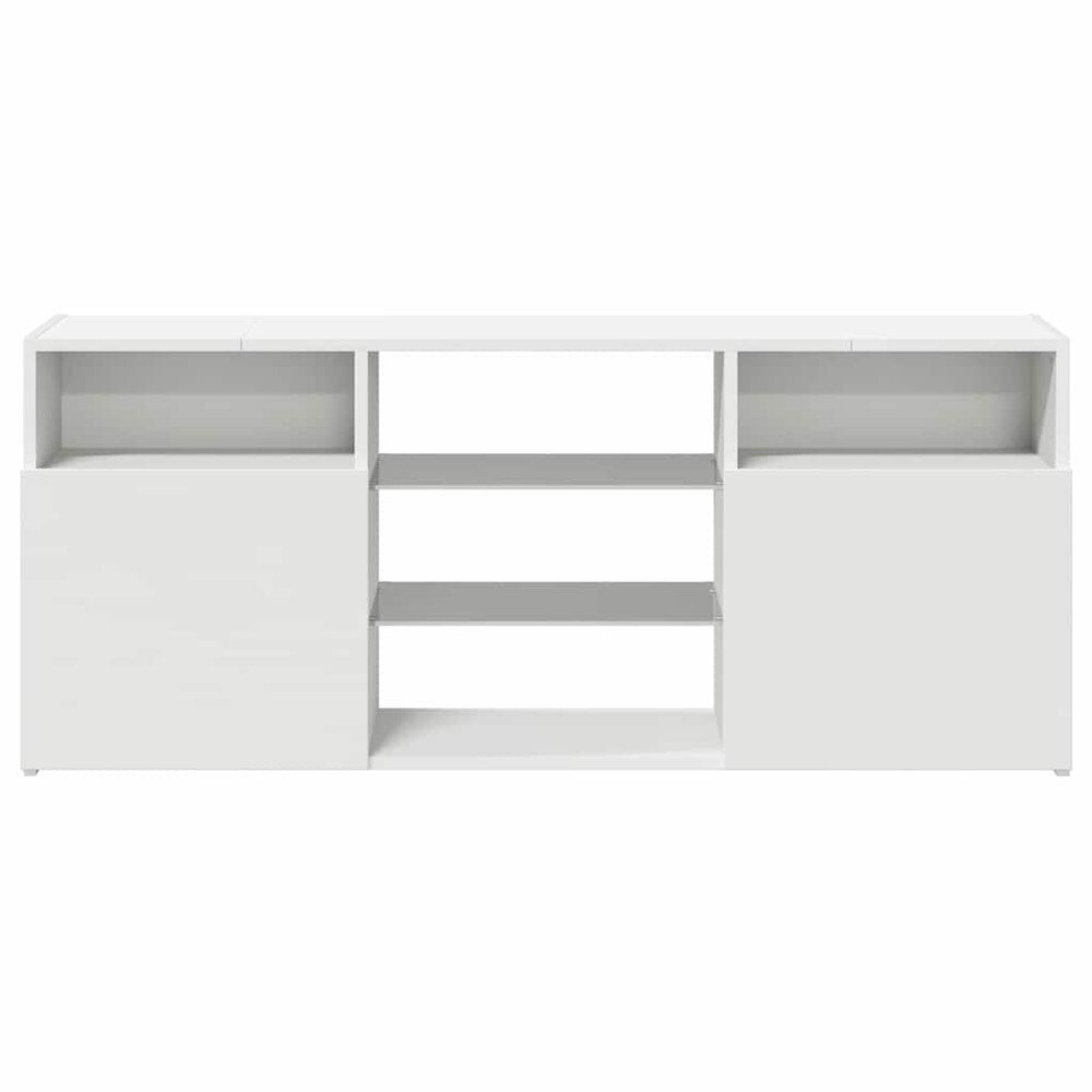 TV-benk 120×30×50 cm / TV-møbel med RGB LED-belysning / mediebenk – Hvit