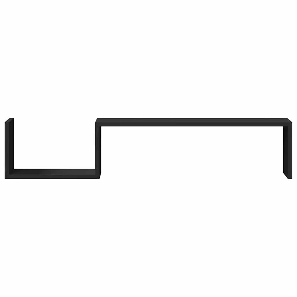 2 stk vegghyller 100×15×20 cm / vegghengte hyller med skjult montering – Svart