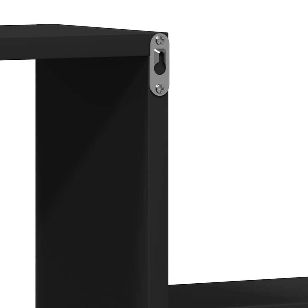 2 stk vegghyller 100×15×20 cm / vegghengte hyller med skjult montering – Svart