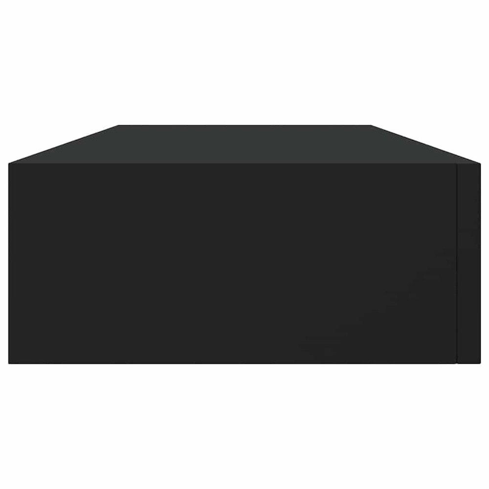 2 stk vegghyller med skuff 60×23,5×10 cm / vegghengte skuffer – Svart