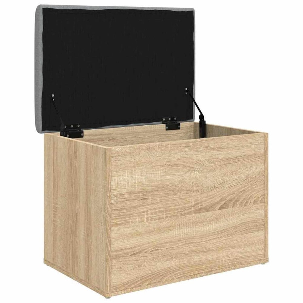 Oppbevaringsbenk 62×42×45 cm / sittebenk med oppbevaring / benk med sittepute – Sonoma eik