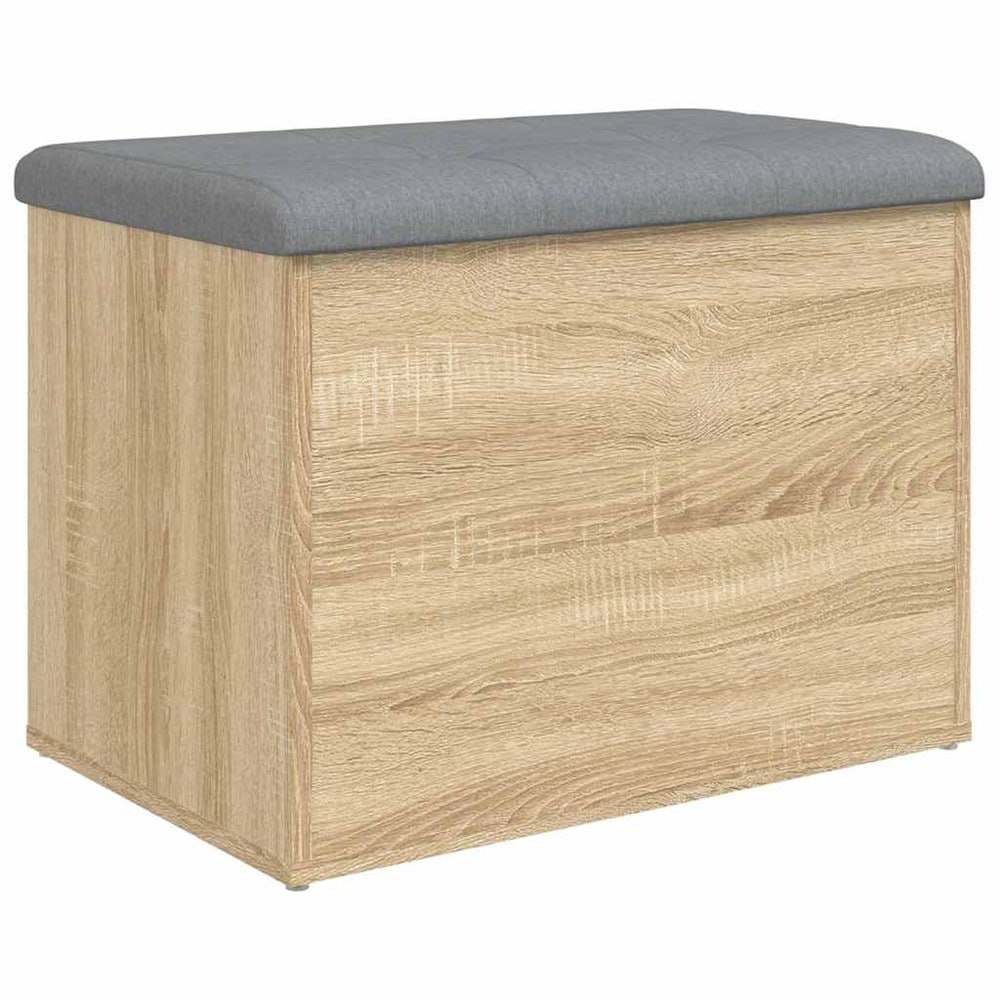 Oppbevaringsbenk 62×42×45 cm / sittebenk med oppbevaring / benk med sittepute – Sonoma eik