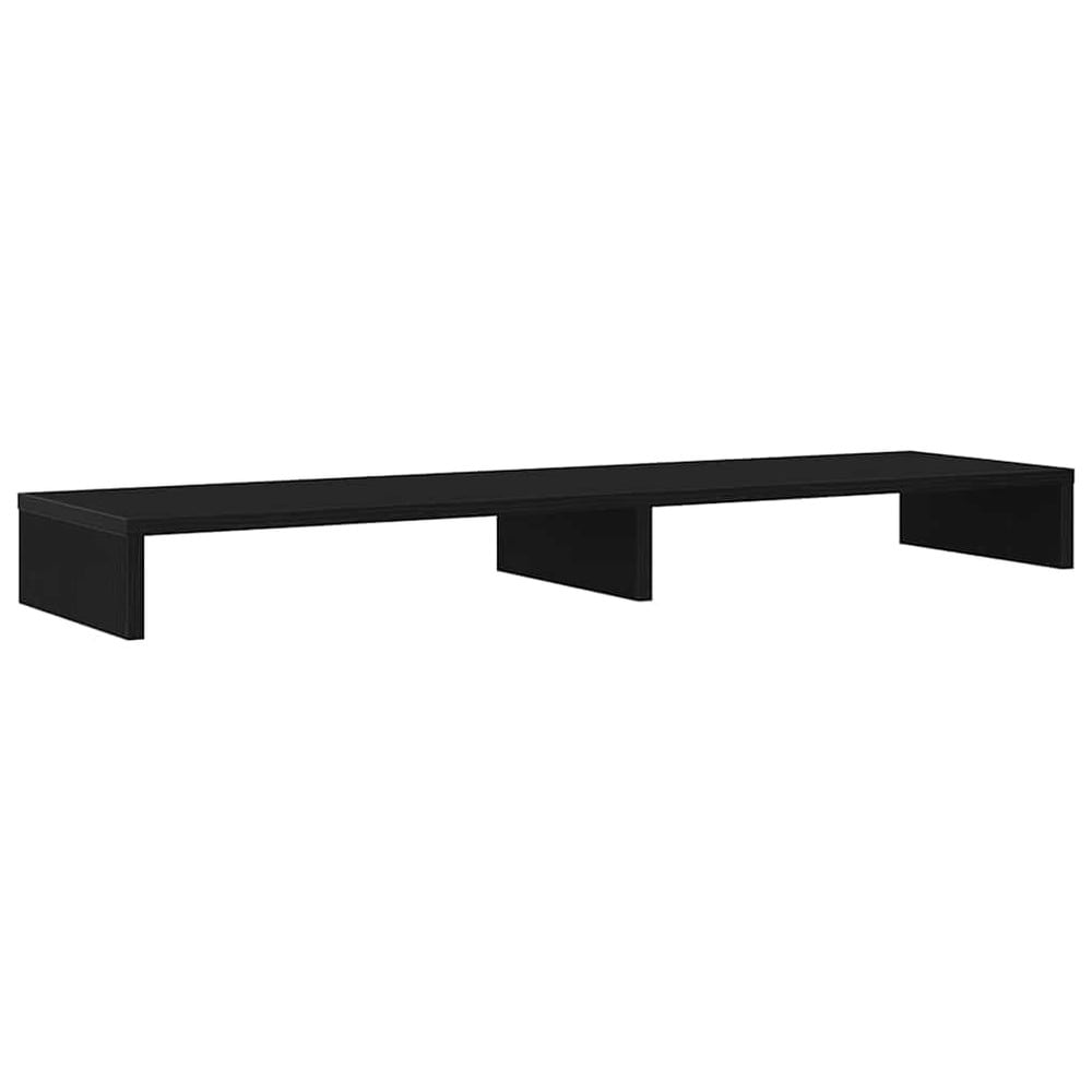 Skjermstativ 100×27×10 cm / monitorstativ for 2 skjermer / skjermhever med oppbevaring – Svart