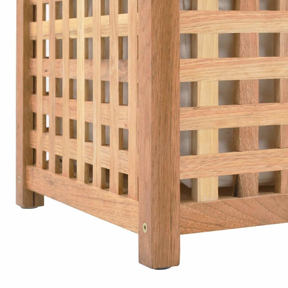 Skittentøyskurv 77,5×37,5×46,5 cm / oppbevaring for skittentøy i valnøtt / kiste med stoffpose – Natur