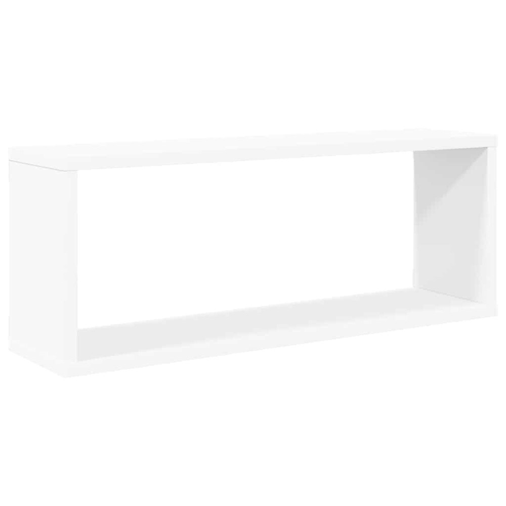 2 stk kubformede vegghyller 60×15×23 cm / vegghengte hyller med skjult montering – Hvit