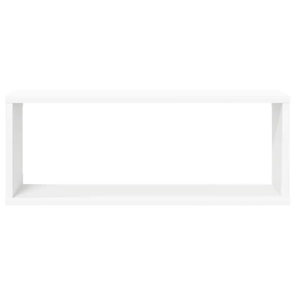 2 stk kubformede vegghyller 60×15×23 cm / vegghengte hyller med skjult montering – Hvit