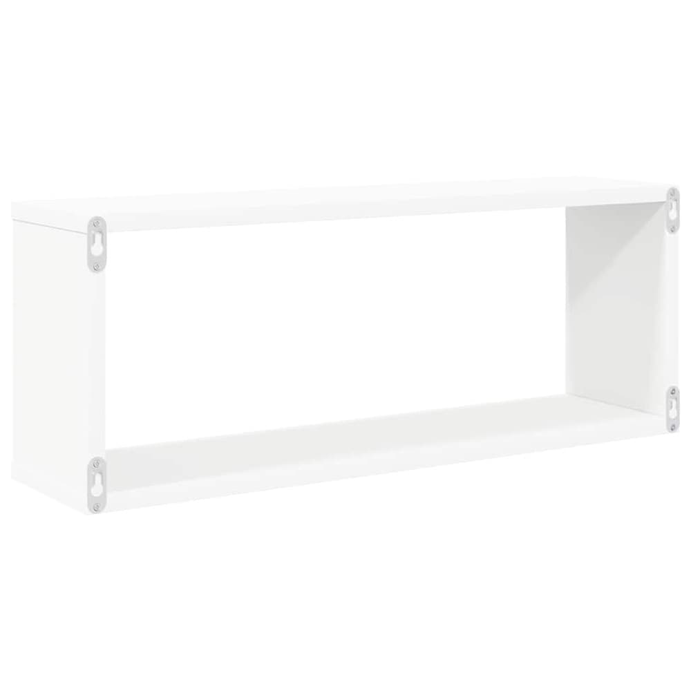 2 stk kubformede vegghyller 60×15×23 cm / vegghengte hyller med skjult montering – Hvit