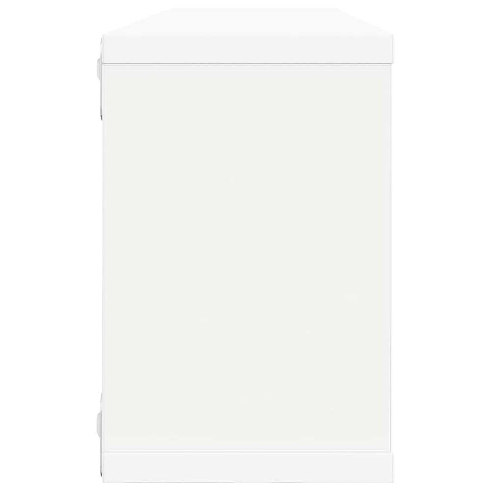 2 stk kubformede vegghyller 60×15×23 cm / vegghengte hyller med skjult montering – Hvit