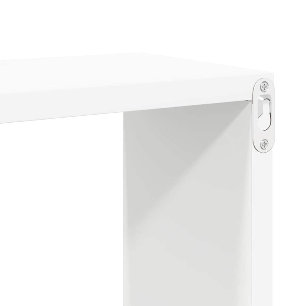 2 stk kubformede vegghyller 60×15×23 cm / vegghengte hyller med skjult montering – Hvit