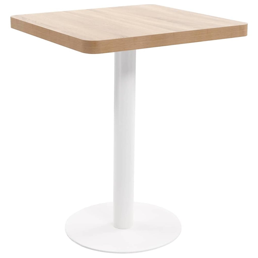 Bistrobord 60×60×75 cm / kafébord for 2 personer / spisebord med stålben – Natur/hvit