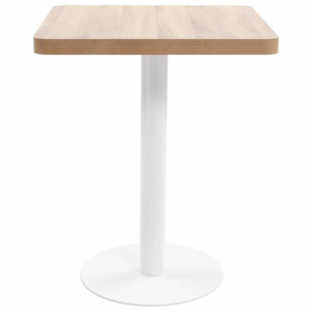 Bistrobord 60×60×75 cm / kafébord for 2 personer / spisebord med stålben – Natur/hvit