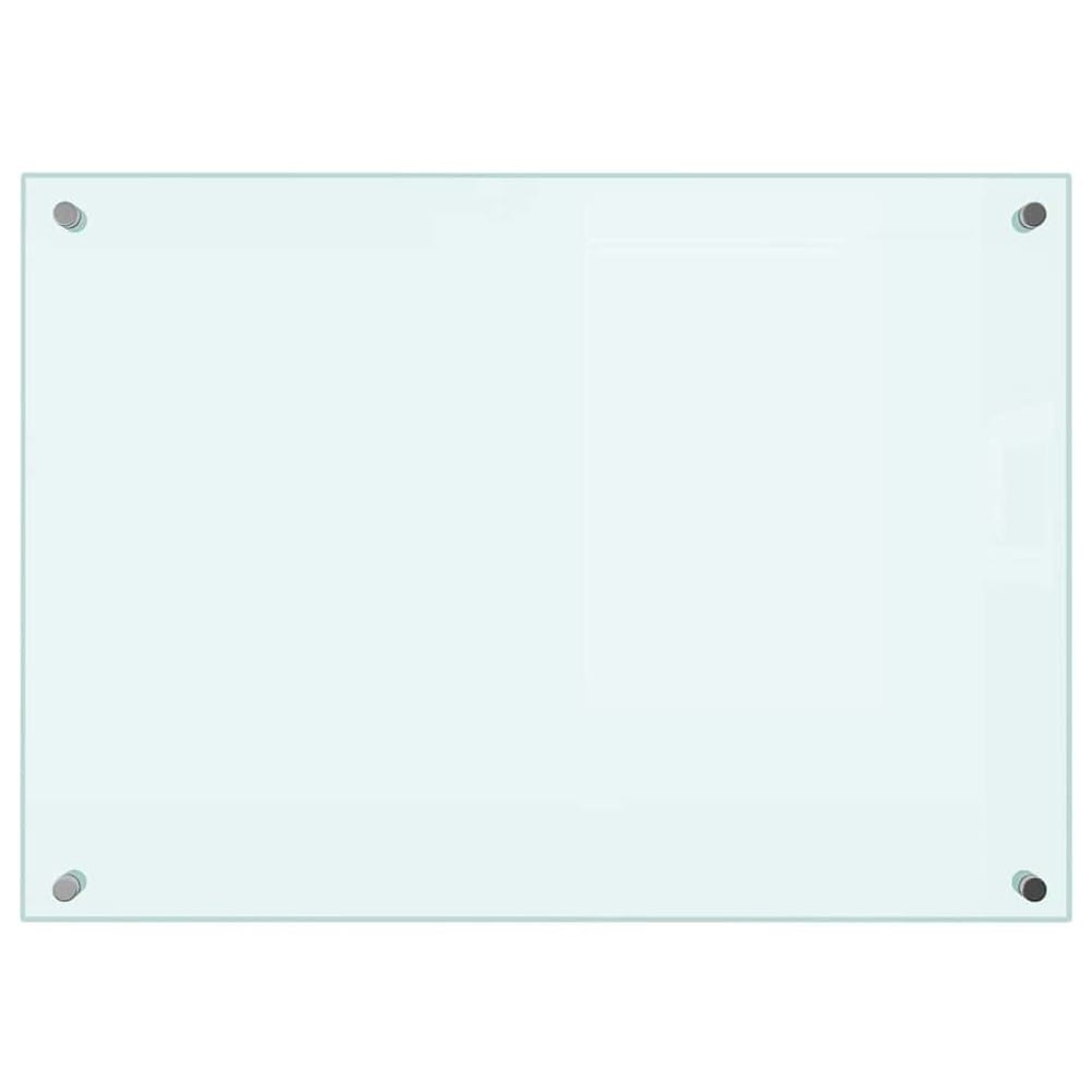 Stenkplate i herdet glass 70×50 cm / stenkskjerm for kjøkkenvegg / veggbeskyttelse – Melkehvit