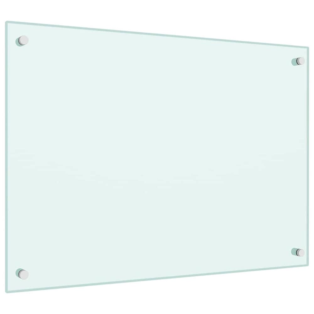 Stenkplate i herdet glass 70×50 cm / stenkskjerm for kjøkkenvegg / veggbeskyttelse – Melkehvit