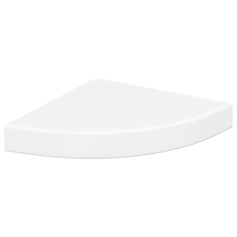 Hjørnehylle 25×25×3,8 cm / svevende vegghylle med skjult montering – Hvit