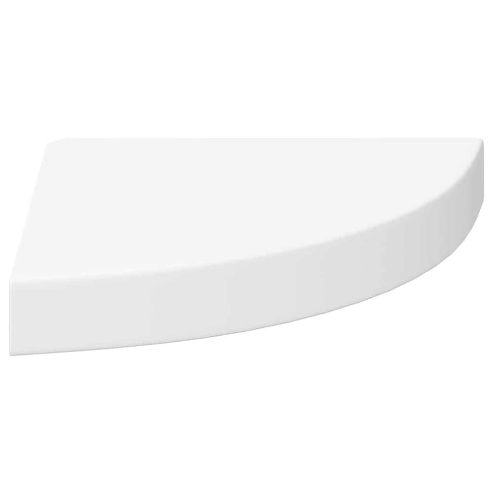 Hjørnehylle 25×25×3,8 cm / svevende vegghylle med skjult montering – Hvit