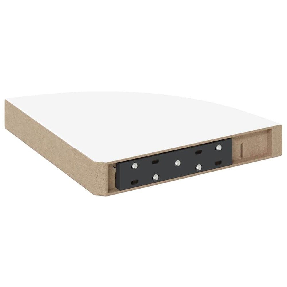 Hjørnehylle 25×25×3,8 cm / svevende vegghylle med skjult montering – Hvit